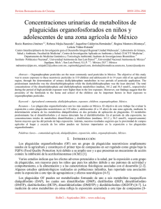 Concentraciones urinarias de metabolitos de plaguicidas