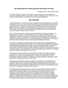 DECLARACIÓN DEL GRUPO DE RÍO EN SANTIAGO DE CHILE