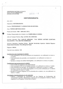 historiografía - Universidad Nacional de Salta. Facultad de