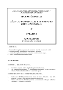 Técnicas individuales y de grupo en Educación Social