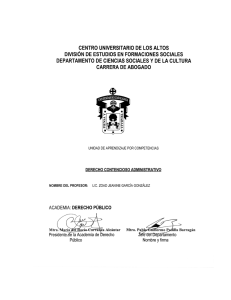 Derecho contencioso administrativo - Centro Universitario de los Altos