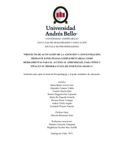 UNIVERSIDAD ANDRÉS BELLO FACULTAD DE HUMANIDADES Y