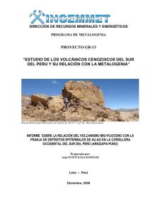 Informe sobre la Relación del Volcanismo Mio-Plioceno