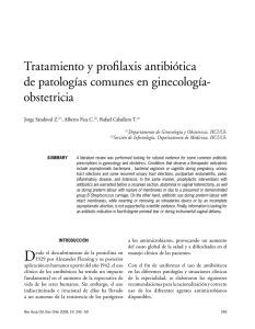 Tratamiento y profilaxis antibiótica de patologías comunes en