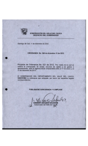 Ord. 360-2012 Dic.11. Presupuesto del Departamento del Valle del