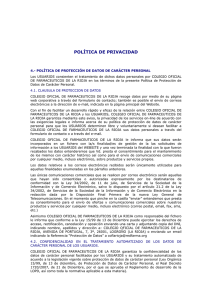 Política de privacidad - Colegio Oficial de Farmacéuticos de la Rioja
