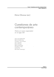 Texto: "Cuestiones de Arte contemporáneo” Autor