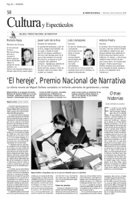 `El hereje`, Premio Nacional de Narrativa