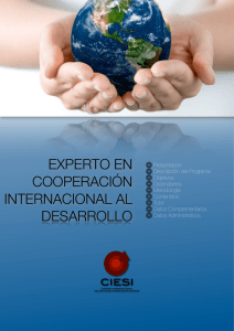 experto en cooperación internacional al desarrollo