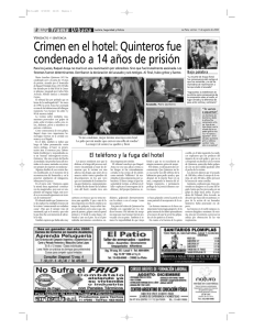 Crimen en el hotel: Quinteros fue condenado a 14 años de prisión