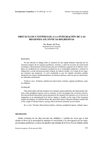 obstáculos y estímulos a la integración de las regiones atlánticas