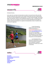 RENOVACIÓN 2014-2015 Estimados Runners, Como
