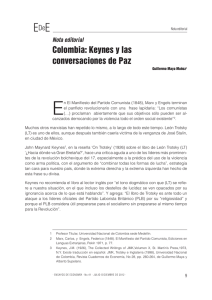Colombia: Keynes y las conversaciones de Paz