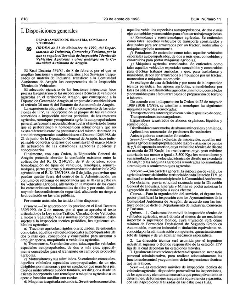 I. Disposiciones Generales - Boletin Oficial De Aragón