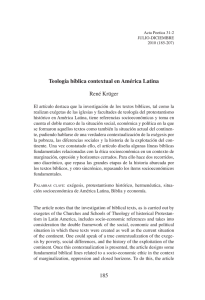 185 Teología bíblica contextual en América Latina rené Krüger