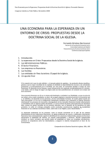 Una Economía para la Esperanza. Propuestas desde la Doctrina