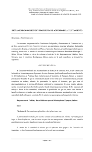 dictamen de comisiones y propuesta de acuerdo del