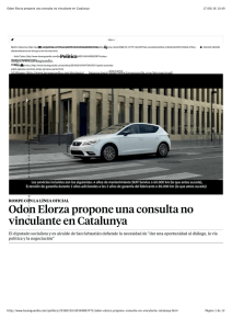 Odon Elorza propone una consulta no vinculante en Catalunya