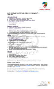 lista de útiles y materiales noveno de bachillerato 2014 – 2015