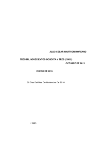 JULIO CESAR WARTHON MOREANO TRES MIL NOVECIENTOS