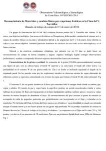 Reconocimiento de Materiales y cambios f&iacute;sicos por erupciones