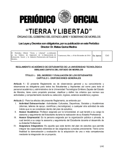 Reglamento Académico de Estudiantes de la UTEZ.