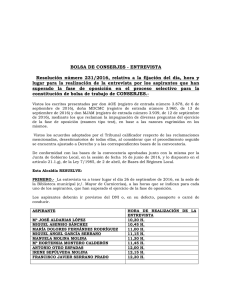 BOLSA DE CONSERJES - ENTREVISTA Resolución número 231