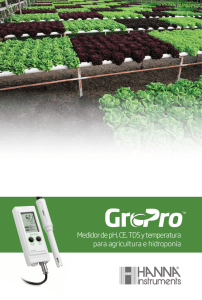 Medidor de pH, CE, TDS y temperatura para agricultura e hidroponía