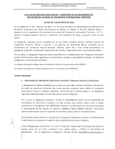 Acta de reunión Bilateral Bolivia-Argentina 05 y 06 de - SIO