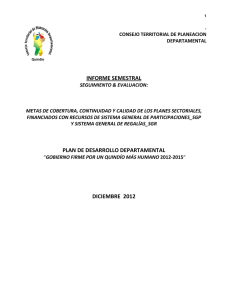 informe semestral plan de desarrollo departamental diciembre 2012