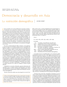 Democracia y desarrollo en Asia. la restricci&oacute;n demogr&aacute;fica