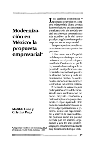 Moderniza ción en México: la propuesta empresarial