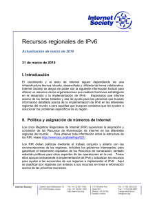 Recursos regionales de IPv6