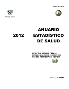 2012 ANUARIO ESTADÍSTICO DE SALUD