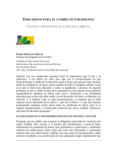 EDUCARNOS PARA EL CAMBIO DE PARADIGMAS