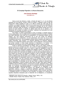 El Complejo Pigmalón o la Nueva Educación. José Antonio Santiago