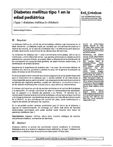 Diabetes mellitus tipo 1 en la edad pediátrica