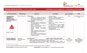 ACTIVIDADES FORMATIVAS Actualizada el 30/04/2015