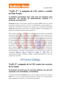 "GriPe P": A campaña da CIG contra a xestión de Pilar