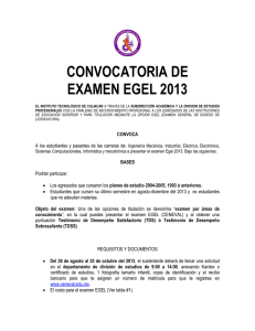 convocatoria de examen egel 2013 - Instituto Tecnológico de Culiacán