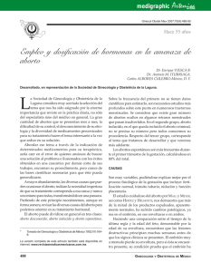 Empleo y dosificación de hormonas en la amenaza de aborto