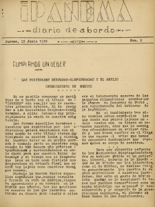 Ipanema : diario de a bordo Núm. 2, 15 de junio de 1939