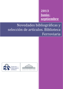 Novedades bibliográficas y selección de artículos. Biblioteca