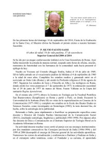 Fallecimiento del padre Silvio Sassi