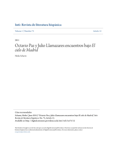 Octavio Paz y Julio Llamazares:encuentros bajo El cielo de Madrid