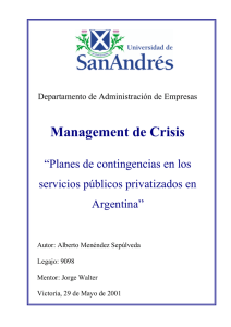 Management de Crisis - Universidad de San Andrés