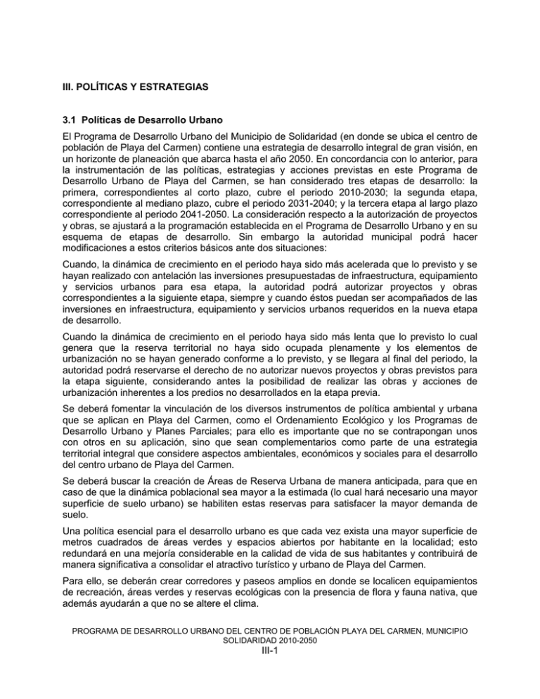 Plan de Desarrollo Urbano Playa del Carmen 2010-2050