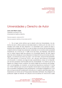 Universidades y Derecho de Autor = Universities and copyright