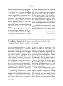 Pedro roCHe arnas (ed.), el pensamiento político en la edad Media