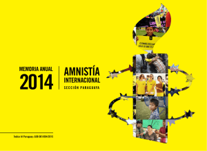 Memoria Anual 2014 - Amnistía Internacional Paraguay